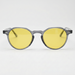 Cherry Night Driving Glasses (Yellow Tint) - Grey Geometric TR90 Frame