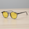 Cherry Night Driving Glasses (Yellow Tint) - Grey Geometric TR90 Frame