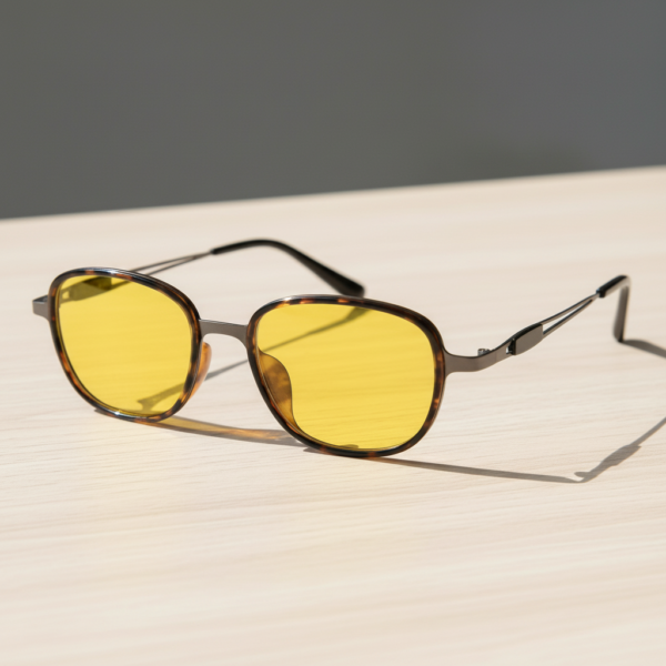 Dale Night Driving Glasses (Yellow Tint) - Tortoise Oval TR90 Frame
