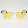 Dana Night Driving Glasses (Yellow Tint) - Clear Square Acetate Frame