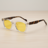 Dana Night Driving Glasses (Yellow Tint) - Clear Square Acetate Frame