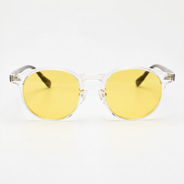 Erin Night Driving Glasses (Yellow Tint) - Clear Round TR90 Frame