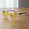 Erin Night Driving Glasses (Yellow Tint) - Clear Round TR90 Frame