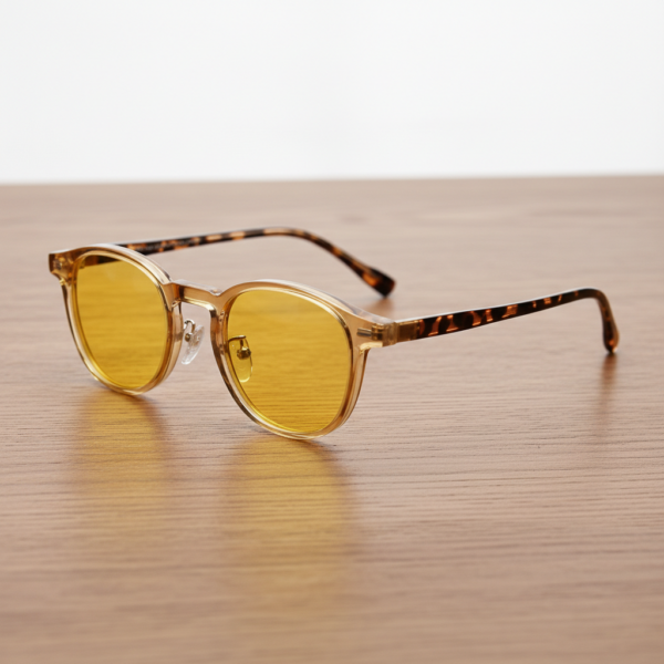 Gail Night Driving Glasses (Yellow Tint) - Yellow Round TR90 Frame