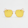 Jade Night Driving Glasses (Yellow Tint) - Gold Square Metal Frame