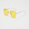 Jade Night Driving Glasses (Yellow Tint) - Gold Square Metal Frame