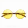 Jo Night Driving Glasses (Yellow Tint) - Gold Round Metal Frame