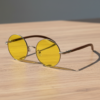Jo Night Driving Glasses (Yellow Tint) - Gold Round Metal Frame