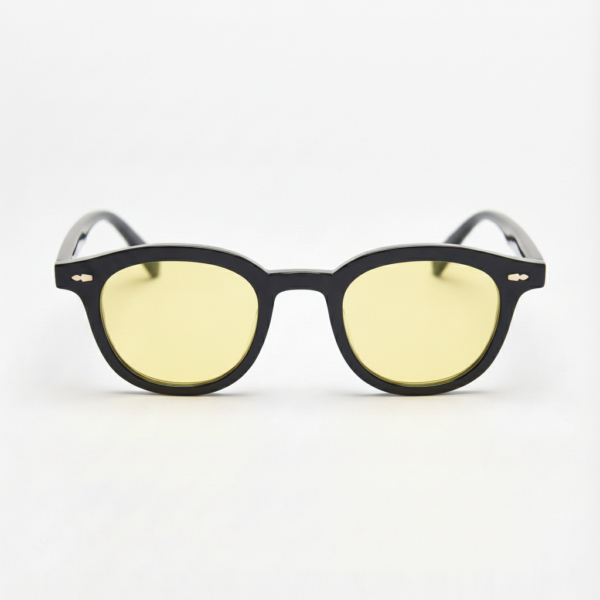 Joyce nattkjøringsbriller (gul fargetone) - Oval Black-innfatning i TR90