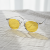 Lora Night Driving Glasses (Yellow Tint) - Clear Round TR90 Frame