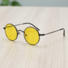 LVY Night Driving Glasses (Yellow Tint) - Matte black Round Titanium Frame