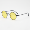 LVY Night Driving Glasses (Yellow Tint) - Matte black Round Titanium Frame