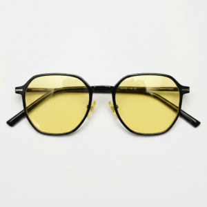 Nina Night Driving Glasses (Yellow Tint) - Black Square TR90 Frame