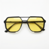 Poppy Night Driving Glasses (Yellow Tint) - Glossy black Geometric TR90 Frame