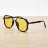 Poppy Night Driving Glasses (Yellow Tint) - Glossy black Geometric TR90 Frame