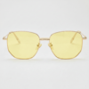 Ruth Night Driving Glasses (Yellow Tint)- Gold Geometric Metal Frame