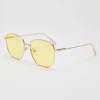 Ruth Night Driving Glasses (Yellow Tint)- Gold Geometric Metal Frame