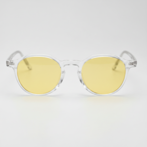 Susan Night Driving Glasses (Yellow Tint) - Clear Geometric TR90 Frame