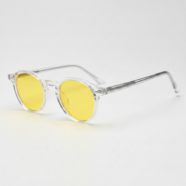 Susan Night Driving Glasses (Yellow Tint) - Clear Geometric TR90 Frame