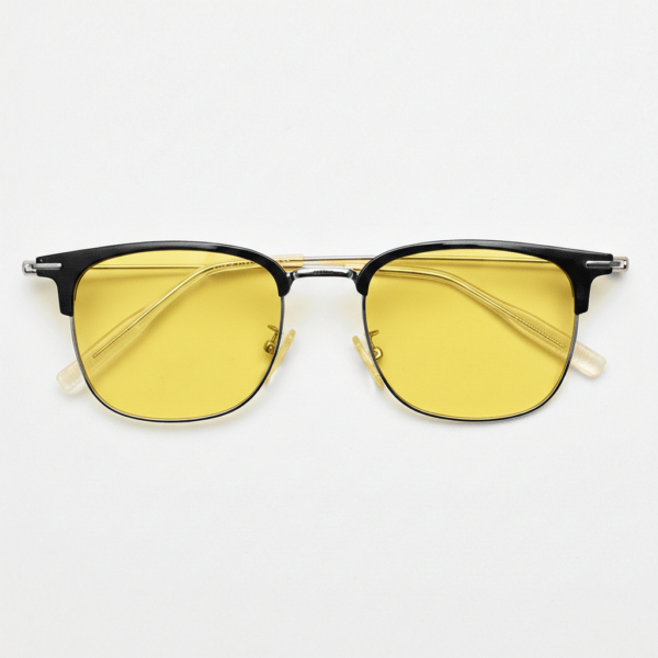 Vicky Night Driving Glasses (Yellow Tint) - Silver Browline TR90 Frame