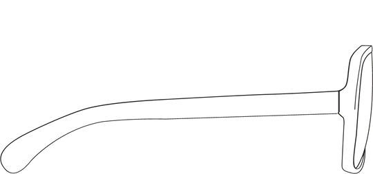 Glasses size diagram side view